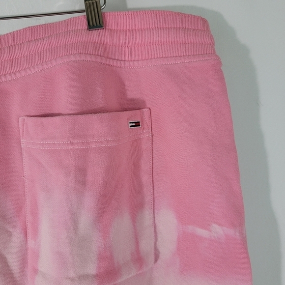 TOMMY JEANS Unisex Pink Tye Die 100% Cotton Short Size XXL Elastic Waist Pockets - Picture 5 of 12